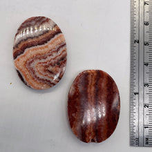 Load image into Gallery viewer, Zebra Jasper Oval Pendant Beads | 35x25x6mm | Red, Brown | 2 Pendant Beads |