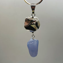 Load image into Gallery viewer, Blue Chalcedony Wire Wrap Sterling Silver Designer Pendant | 2 1/4" Long | Blue|