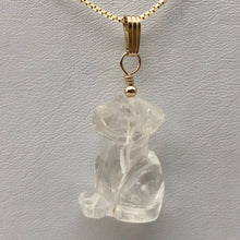 Load image into Gallery viewer, Quartz Dog Pendant Necklace | Semi Precious Stone Jewelry | 14k Pendant