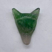 Load image into Gallery viewer, Fluorite Carving Wolf Head Pendant Bead | 40x30x10mm | Green | 1 Bead |