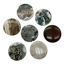 Load image into Gallery viewer, Green White Gray Pink Ocean Jasper Pendant Beads| 36mm | 3 beads |