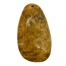 Load image into Gallery viewer, Fossilized Coral Teardrop Pendant Bead | 53x29x7mm | Orange Beige |