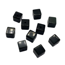 Load image into Gallery viewer, Black Obsidian with Some Rainbow Cube Beads | 8x8mm| 10 Beads |