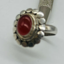 Load image into Gallery viewer, Carnelian Oval Sterling Silver Ring | Size 7 | Orange, Silver | 1 Ring |