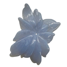 Load image into Gallery viewer, Chalcedony 55ct Hand Carved Flower Pendant Bead| 48x37x7mm| Blue| 1 Pendant Bead