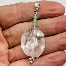 Load image into Gallery viewer, Kunzite, Chrysoprase Sterling Silver Pendant | 2 1/4" Long | Clear | 1 Pendant|