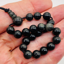 Load image into Gallery viewer, Obsidian 7" Strung Strand Round Beads | 8mm | Black | 21 Beads |