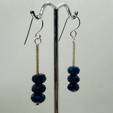 Load image into Gallery viewer, Designer Blue Sodalite Sterling Silver Dangle Earrings 1 3/4 Inch Drop