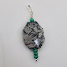 Load image into Gallery viewer, Picasso Jasper Sterling Silver Pendant | 1 1/2" Long | Gray/Black | 1 Pendant |
