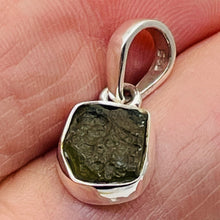 Load image into Gallery viewer, Moldavite 8.54ct Sterling Silver Oval Pendant | 3/4" Long | Green | 1 Pendant |