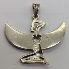 Load image into Gallery viewer, Winged Isis Sterling Silver Goddess Pendant Charm| 1 1/4" Long| Silver| 1 Charm|