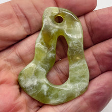 Load image into Gallery viewer, Serpentine New Jade 12g Irregular Loop Pendant Bead | 52x38x5mm | Light Green |