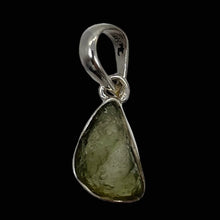 Load image into Gallery viewer, Moldavite 9.4ct Sterling Silver Teardrop Pendant | 7/8" Long| Green| 1 Pendant |