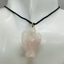 Load image into Gallery viewer, Pink Rose Quartz Angel Pendant Necklace Natural Gemstone 1 1/4 Inch
