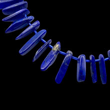 Load image into Gallery viewer, Stunning! Natural Lapis Lazuli Pendant 57 Bead Strand | 15x3x5mm to 28x4x5mm |