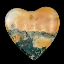 Load image into Gallery viewer, Limbcast Agate Heart Bead | 29x30x3mm | Yellow/Green/Clear | Heart | 1 Bead |