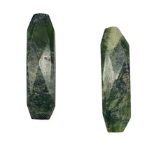 Load image into Gallery viewer, Green Isles Jade Faceted Art Cut Pendant Beads | 49x14x7mm | 2 Beads |