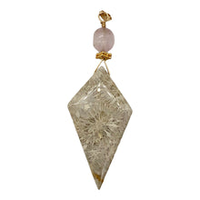 Load image into Gallery viewer, Fossilized Coral, Kunzite Kite 14K Gold Filled Pendant| 2 3/4" | White, Black |