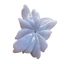 Load image into Gallery viewer, Chalcedony 55ct Hand Carved Flower Pendant Bead| 48x37x7mm| Blue| 1 Pendant Bead