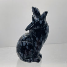 Load image into Gallery viewer, Hand-Carved Howling Coyote Wolf | 58x30x23mm | Black White | 1 Figurine |