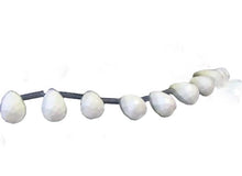 Load image into Gallery viewer, 3 Natural White Agate Faceted Briolette Beads 8985
