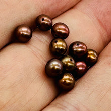Load image into Gallery viewer, 10 Copper Freshwater Pearls 5.5mm Round Genuine Pearl Beads Jewelry Making