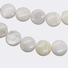 Load image into Gallery viewer, Mother of Pearl Natural Pi Circle Round Beads | 11x3mm | White | 4 Beads |
