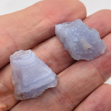 Load image into Gallery viewer, Blue Chalcedony 14g Druzy Nugget Beads | 22x22x16mm | Blue | 2 Beads |