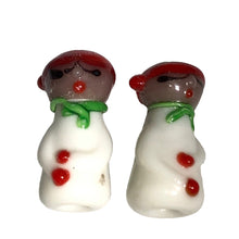 Load image into Gallery viewer, Hand Made Glass Lampwork Bead Strand of Snowmen 107362