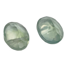 Load image into Gallery viewer, Prehnite Faceted Oval Cabochons | 8x7x4mm | Pale Green | 2 Cabs |