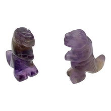 Load image into Gallery viewer, T-Rex Dinosaur 2 Amethyst Tyrannosaurus Rex Beads | 21x18.5x8mm | Purple w/Brown
