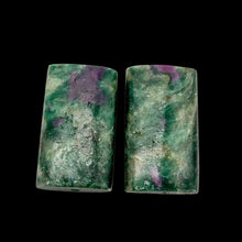 Load image into Gallery viewer, Green Fuschite Pendant Beads | 22x12x5mm | Green/Red | Rectangle | 2 Beads |