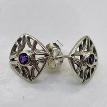 Load image into Gallery viewer, Amethyst in Sterling Silver Post Earrings | 8mm | Purple | 1 Pair |