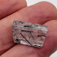 Load image into Gallery viewer, Tourmalinated Quartz Trapezoid Bead - Double Drilled| 21x14x7mm| Clear, Black| 1