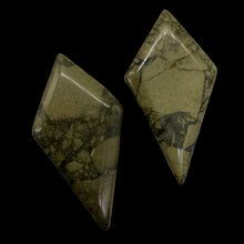 Load image into Gallery viewer, Owyhee Jasper Kite Briolette Pendant Beads | 43x23x4mm | Gray Black | 2 Beads |
