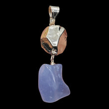 Load image into Gallery viewer, Blue Chalcedony Wire Wrap Sterling Silver Designer Pendant | 2 1/4" Long | Blue|