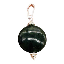Load image into Gallery viewer, Chinese Jade Sterling Sterling Silver Pendant | Green | 1 1/4" Long | 1 Pendant|