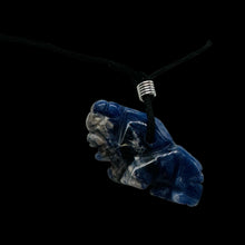 Load image into Gallery viewer, Sodalite Stone Rhinoceros Pendant Necklace| 3/4' Long | Blue, White | 1 Pendant|