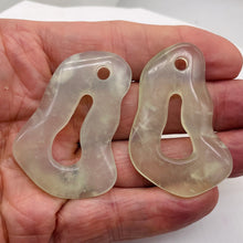 Load image into Gallery viewer, Serpentine New Jade 17g Irregular Loop Pendant Beads | 55x38x7mm | Clear Milky |