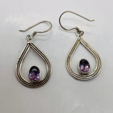 Load image into Gallery viewer, Semi-Precious Natural Amethyst Sterling Silver Drop Earrings | 1 1/2" Long |