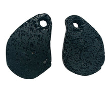 Load image into Gallery viewer, Lava Stone Carved Teardrop Pendant Beads | 52x36x6mm | Black | 2 BeadS |