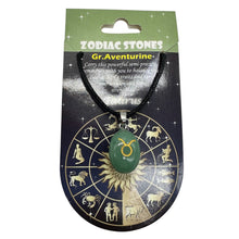 Load image into Gallery viewer, Zodiac Taurus Aventurine Stone Oval Pendant | 1 1/2" Long | Green | 1 Pendant |