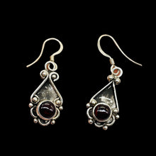 Load image into Gallery viewer, Stellar Red Garnet Sterling Silver Drop/Dangle Earrings | 1 1/4" Long |