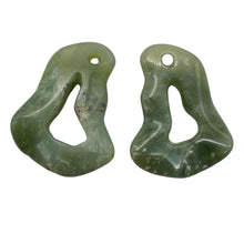 Load image into Gallery viewer, Serpentine New Jade 19g Irregular Loop Pendant Beads| 55x40x8mm | Green, White |