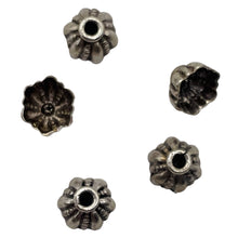 Load image into Gallery viewer, Adorable 5 Sea Urchin Sterling Silver Bali Bead Caps (1.7G) 1049