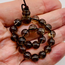 Load image into Gallery viewer, Smoky Quartz 7" Strung Strand Round Beads | 8mm | Smoky Clear | 21 Beads |
