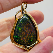 Load image into Gallery viewer, Stunning 14K Opal Goddess Pendant | 2 1/4" Long | Fire Green Red | 1 Pendant |