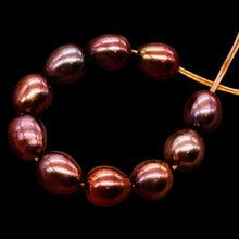 Load image into Gallery viewer, Natural Red Gold Freshwater Pearl Parcel 10 Oval Pearls 6x5mm Jewelry Making