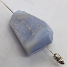 Load image into Gallery viewer, Chalcedony Druzy 56ct Designer Cut Pendant Bead| 28x20x13mm|Blue |1 Pendant Bead