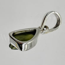 Load image into Gallery viewer, Moldavite 9.13ct Sterling Silver Triangle Pendant | 3/4" Long| Green| 1 Pendant|